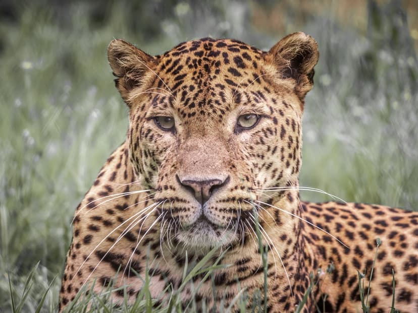 A close-up of a leopard in Wilpattu National Park